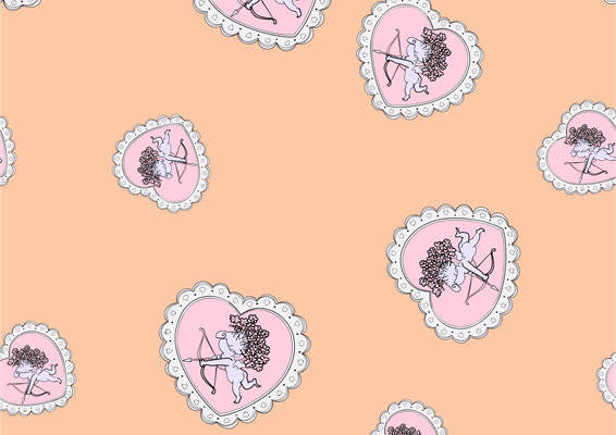 甜美心形图案面料印花，打造浪漫服装印花风格