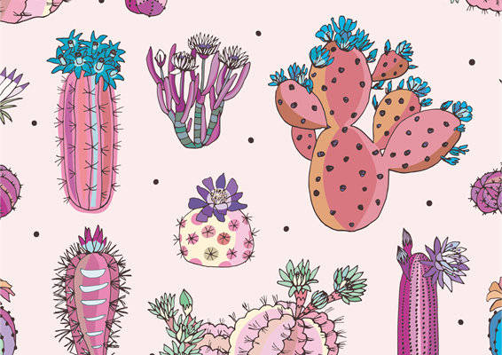 夏日清新风格仙人掌面料印花服装印花设计