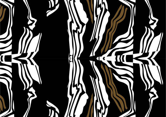 现代抽象艺术风格面料印花,引领时尚潮流的服装印花设计