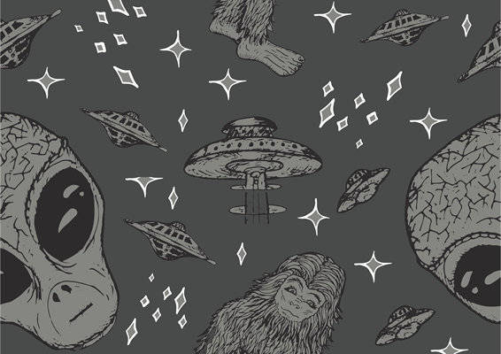 探索宇宙奥秘：大猩猩与外星飞船的时尚服装印花