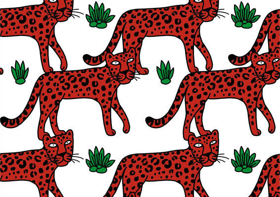 时尚豹纹图案服装印花面料,展现野性魅力