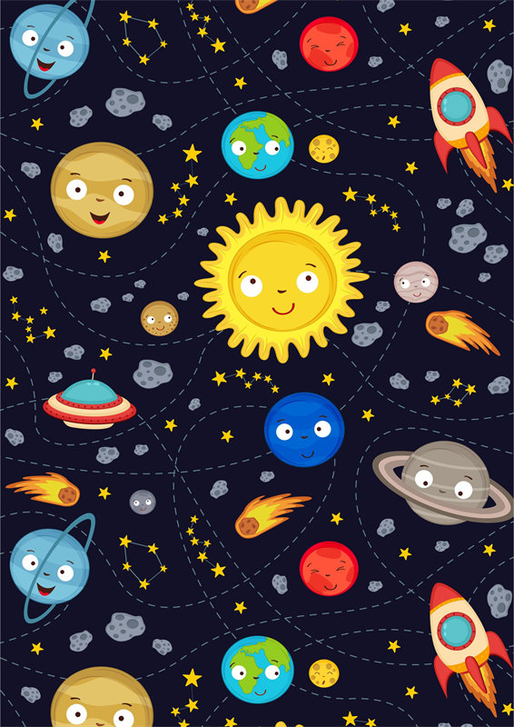 探索宇宙奥秘：趣味卡通太空服装印花设计