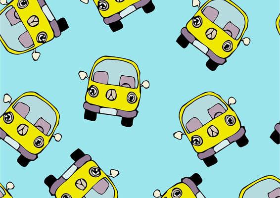 趣味卡通汽车面料印花,打造活力儿童服装印花