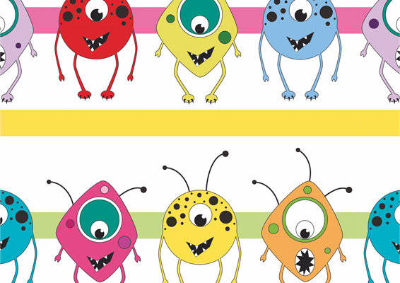 活泼可爱卡通怪兽面料印花，儿童服装印花设计新趋势