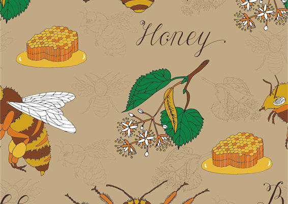 自然灵感：蜜蜂与蜂蜜主题服装印花设计