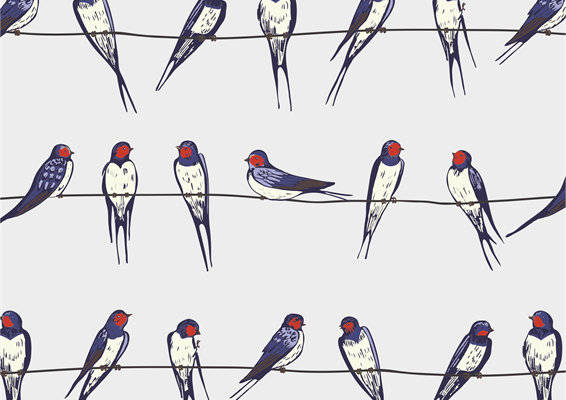 自然灵感：燕子图案服装印花面料设计