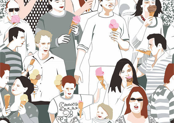 夏日狂欢：多彩冰淇淋图案的服装印花设计