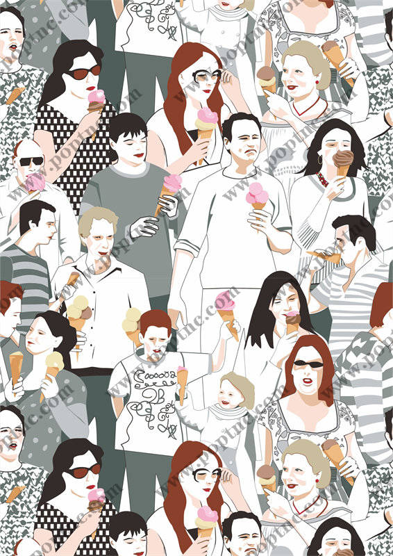 夏日狂欢:多彩冰淇淋图案的服装印花设计