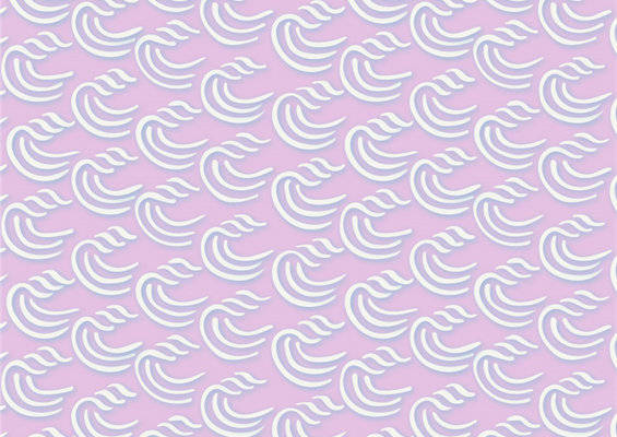 优雅粉色背景上的白色曲线服装印花面料设计