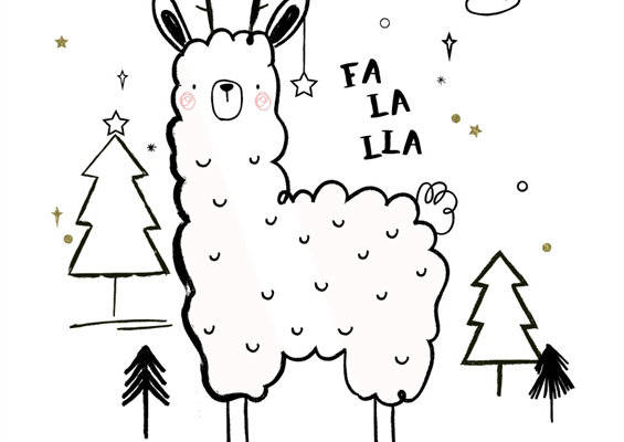 可爱羊驼图案服装印花面料 打造梦幻童趣风格