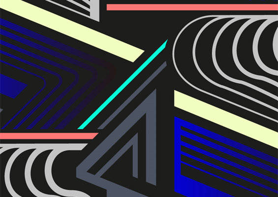 现代抽象几何图案服装印花面料设计