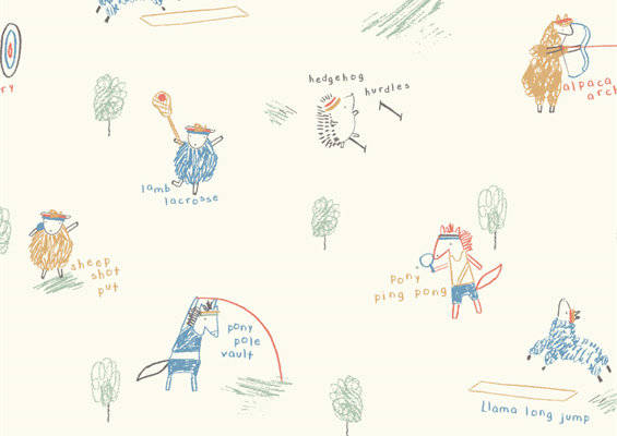 趣味动物运动主题服装印花面料设计