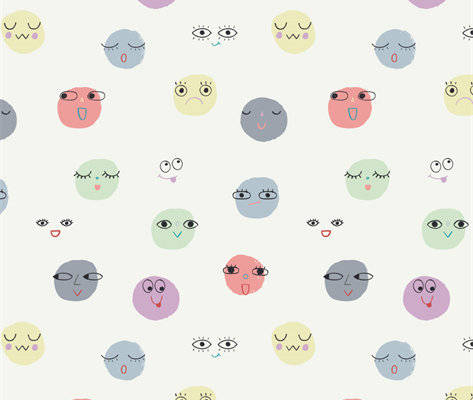 多彩表情图案面料印花，增添服装印花趣味与活力