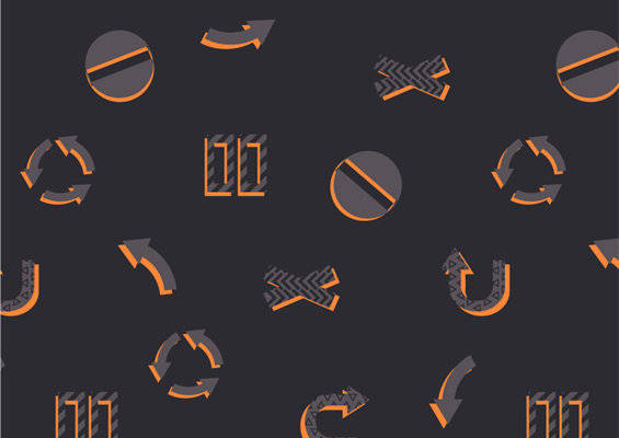 现代抽象几何图案服装印花面料设计