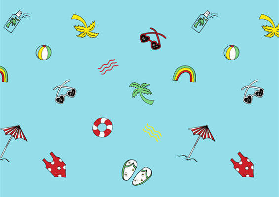 夏日清新风格面料印花:海滩度假服装印花设计
