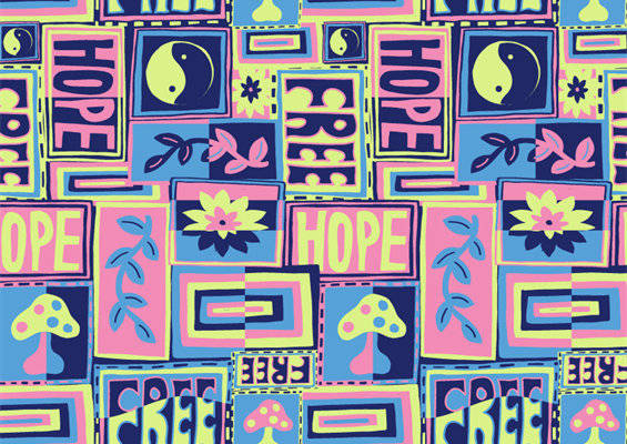 复古风格希望主题面料印花，为服装增添活力