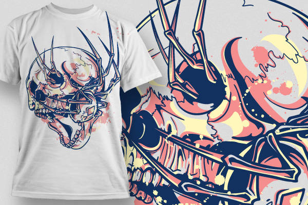 独特骷髅头裁片印花服装，展现个性街头风格