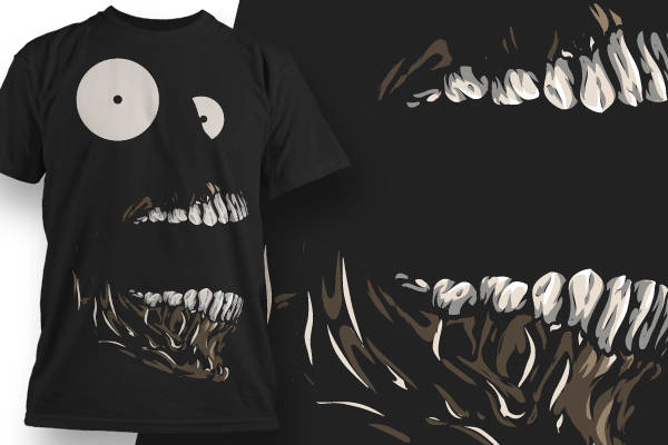 独特创意裁片印花服装：神秘骷髅图案T恤设计