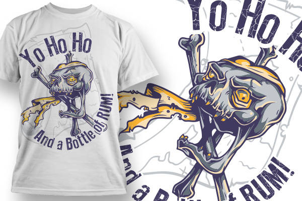 时尚海盗主题裁片印花服装:Yo Ho Ho And a Bottle of Rum