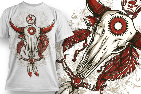 探索神秘力量的牛头骨裁片印花服装