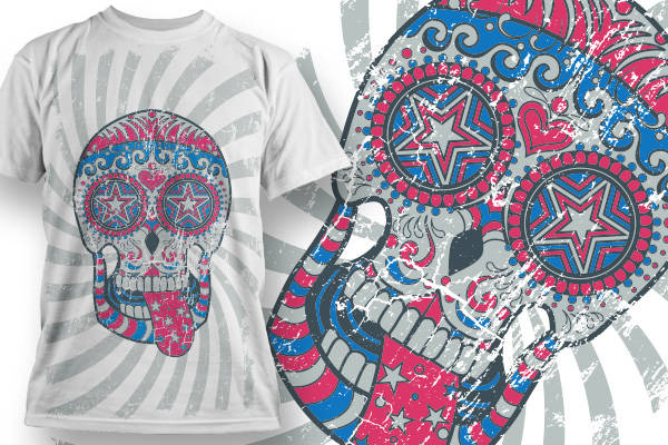 时尚潮流骷髅头裁片印花服装，展现个性魅力