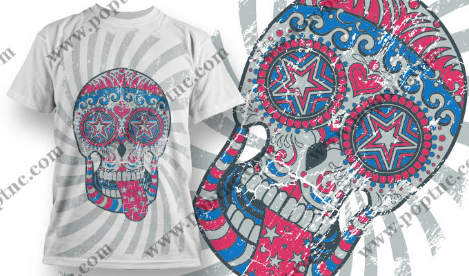 时尚潮流骷髅头裁片印花服装,展现个性魅力