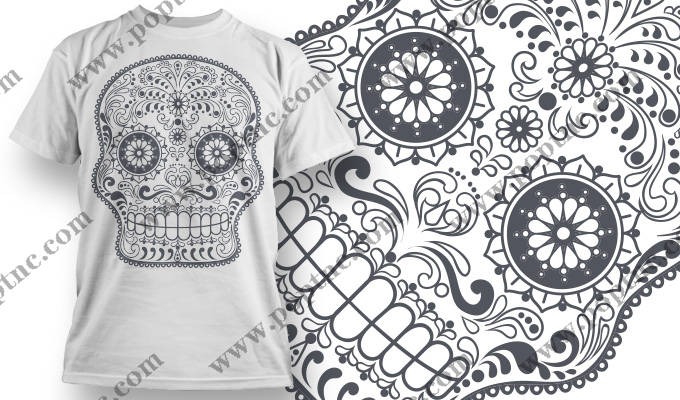 时尚骷髅头裁片印花服装:黑白艺术的完美融合