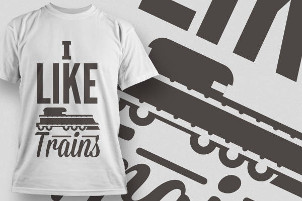 时尚个性裁片印花服装:我爱火车主题T恤