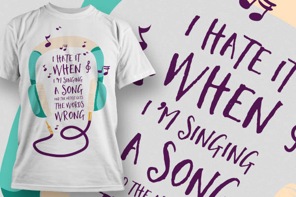 音乐爱好者专属：趣味裁片印花服装印花T恤