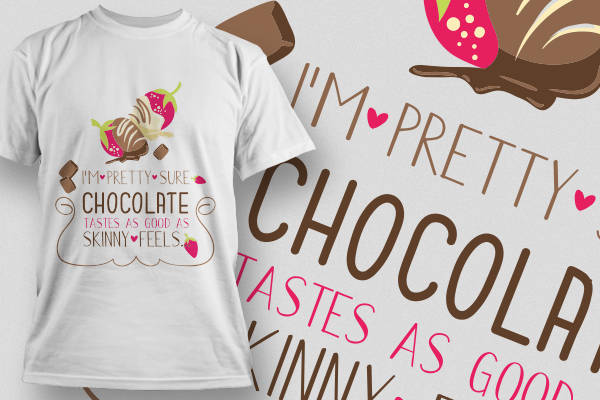 时尚趣味裁片印花服装：巧克力与美丽并存的T恤设计