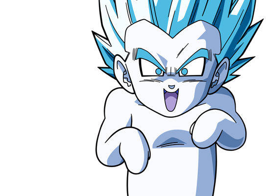 酷炫蓝色尖刺发型动漫角色裁片印花服装