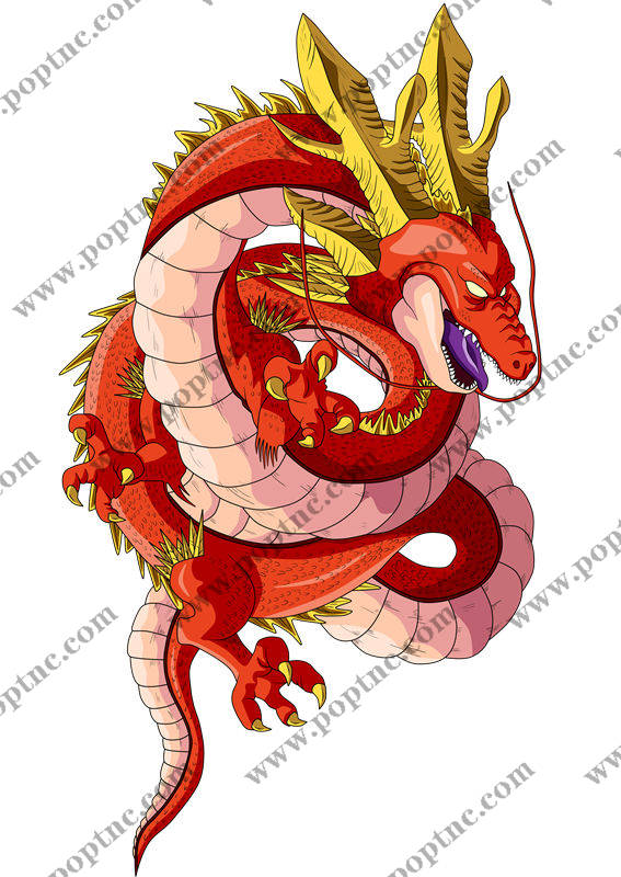 独特红色龙纹裁片印花服装,展现个性魅力