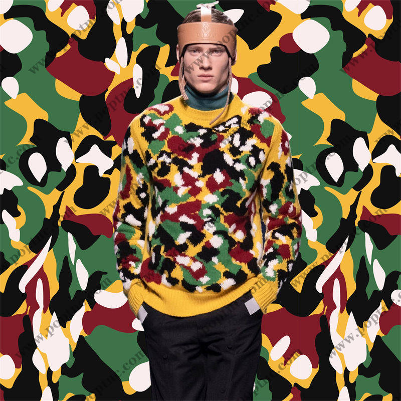 时尚街头风迷彩服装印花,展现个性与活力