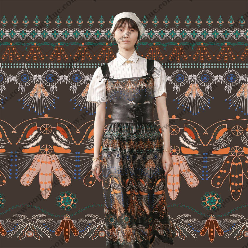 探索民族风情:独特图案面料印花服装印花设计