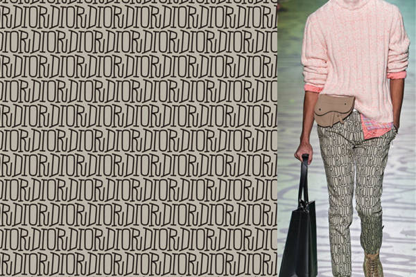 探索时尚前沿：Dior经典字母图案面料印花服装