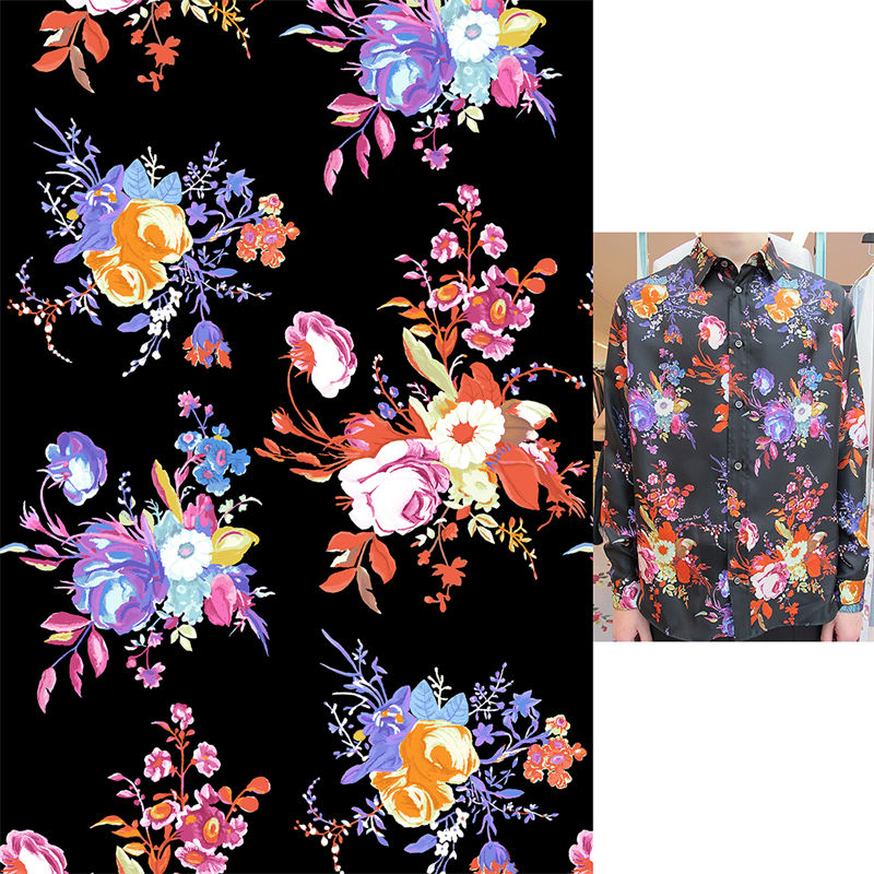 时尚花卉图案服装印花面料，展现个性魅力
