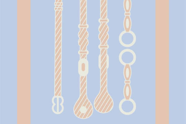 优雅复古风格服装印花：精致钥匙图案裁片印花设计