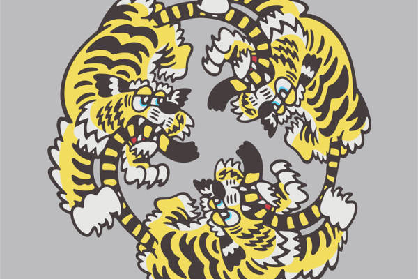 时尚霸气老虎图案裁片印花服装印花设计