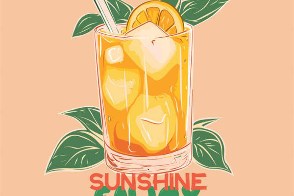 夏日清新柠檬茶裁片印花服装印花设计