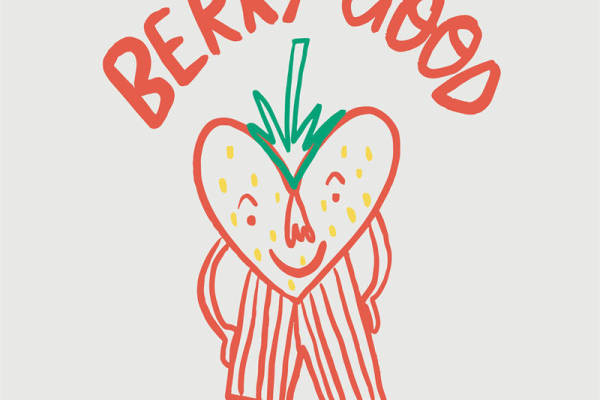 可爱卡通草莓裁片印花服装,展现青春活力