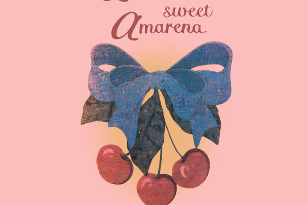 甜美樱桃与牛仔蓝蝴蝶结裁片印花服装