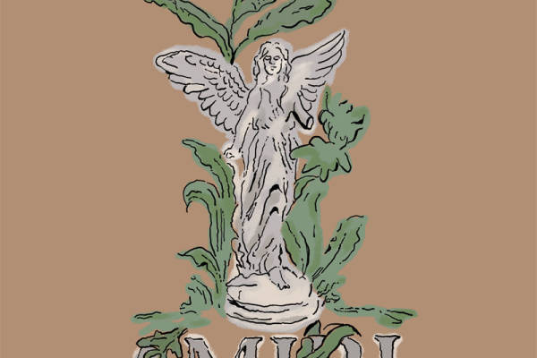 天使与自然融合的裁片印花服装，展现独特艺术风格