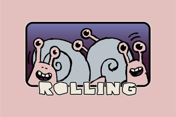 趣味卡通裁片印花服装：欢乐滚动的蓝色小怪兽