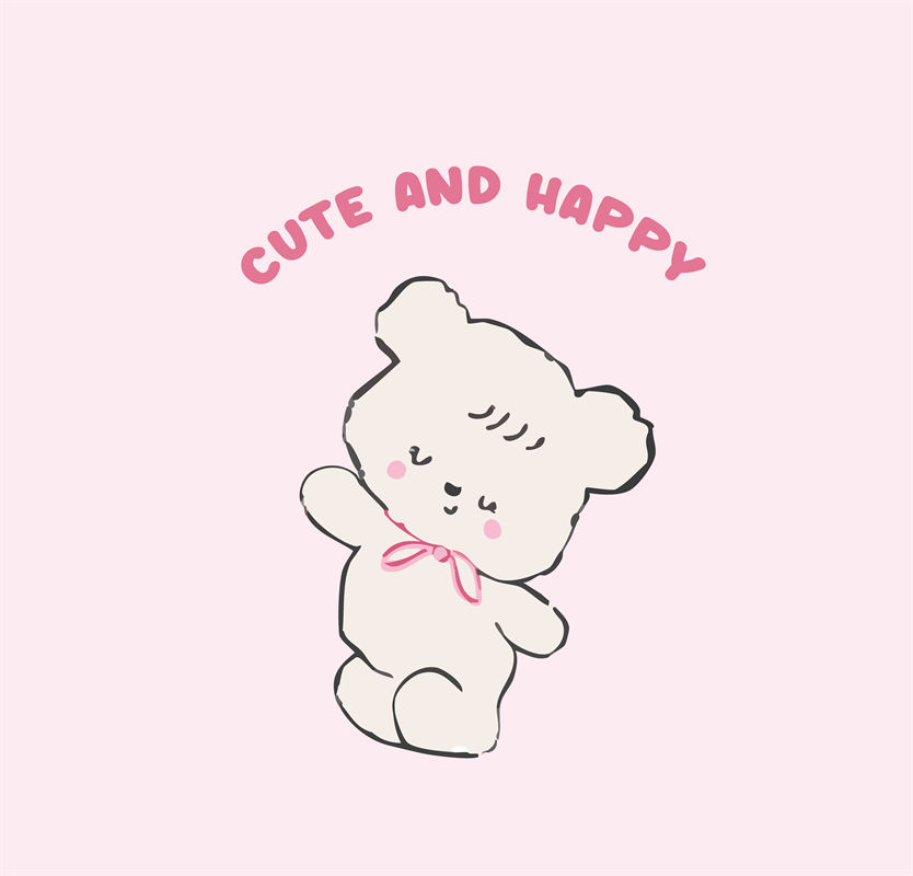 可爱快乐小熊裁片印花服装设计