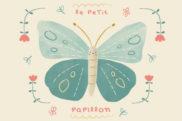 温馨童趣的蝴蝶裁片印花服装,为宝贝增添一抹自然色彩