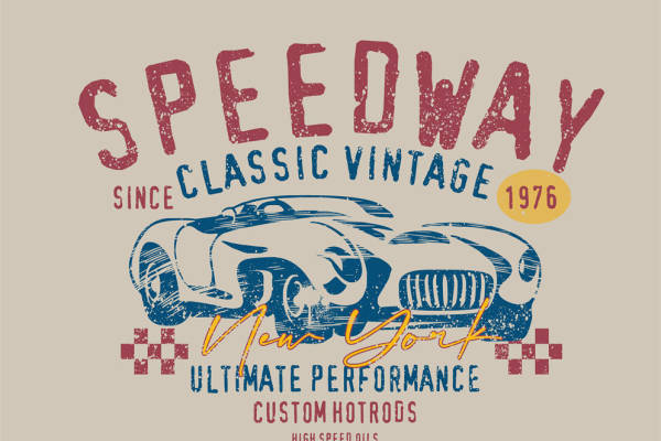 复古赛车裁片印花服装：经典与速度的融合