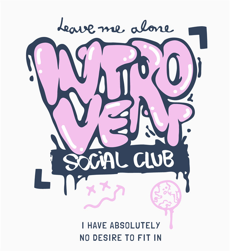 时尚个性'Weirdo Social Club'裁片印花服装印花设计