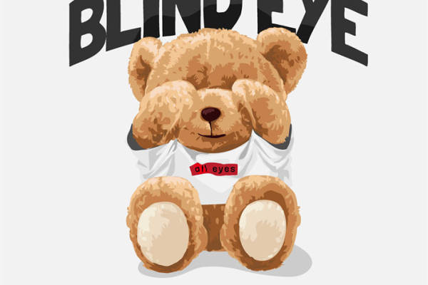 趣味裁片印花服装：幽默小熊图案设计