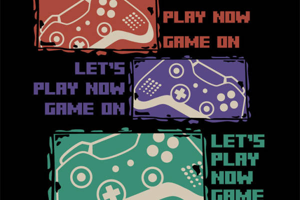 时尚潮流游戏手柄裁片印花服装印花设计