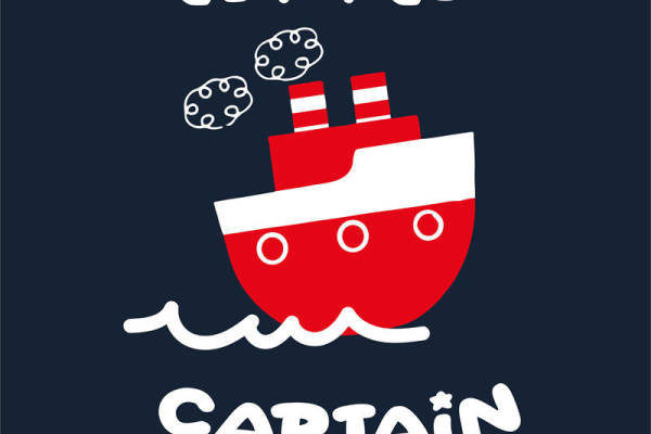 儿童时尚：'小小船长'裁片印花服装印花设计